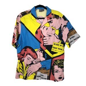 ASOS Pop Art, Romance Button Up Shirt, Romeo & Juliet, Lusty, Sexy, Cartoon, M